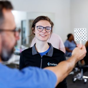 Physical therapist working with a patient